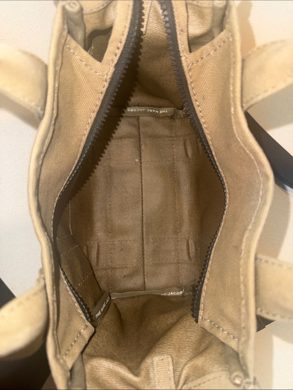Marc Jacobs Olive Green Mini Tote Bag with Logo Print - Picture 6 of 7